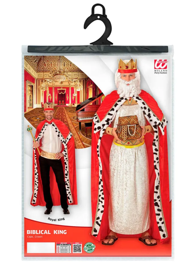 2tlg. Kostüm "Biblical King" in Rot/ Weiß/ Gold