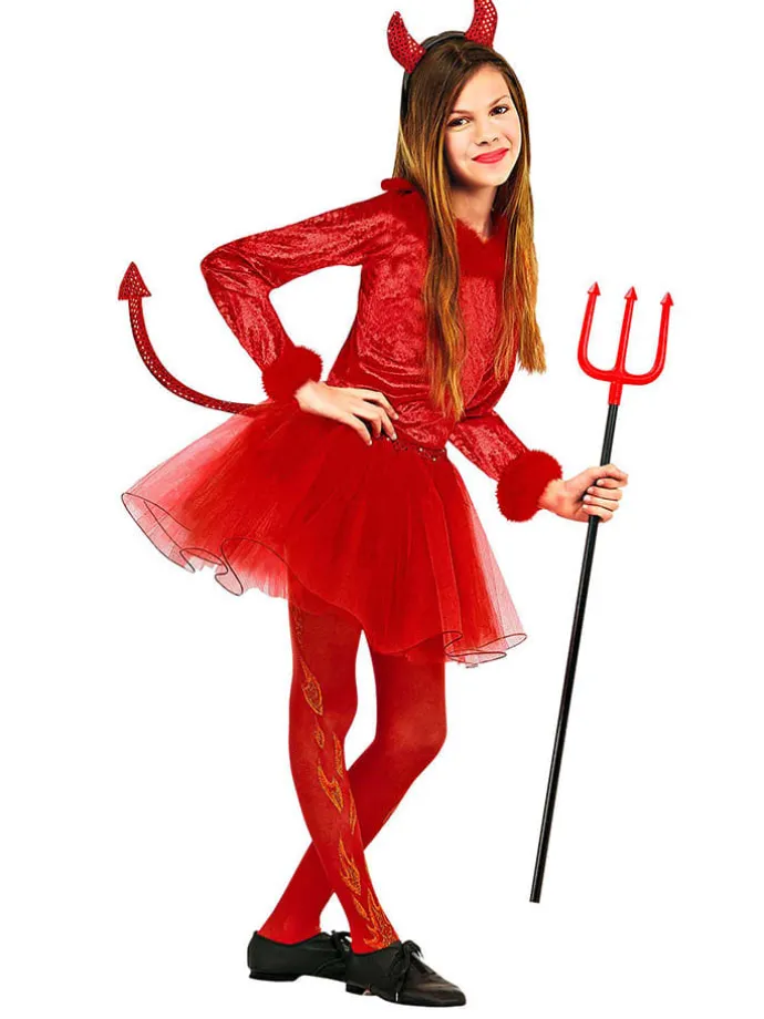 3tlg. Kostüm "Devil" in Rot