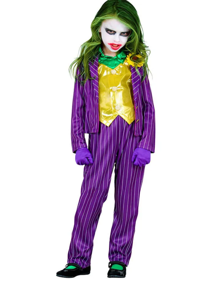 3tlg. Kostüm "EVIL CLOWN" in Violett