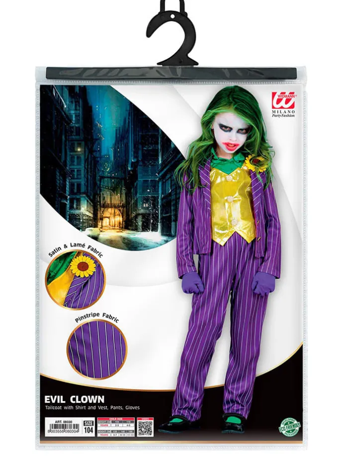 3tlg. Kostüm "EVIL CLOWN" in Violett