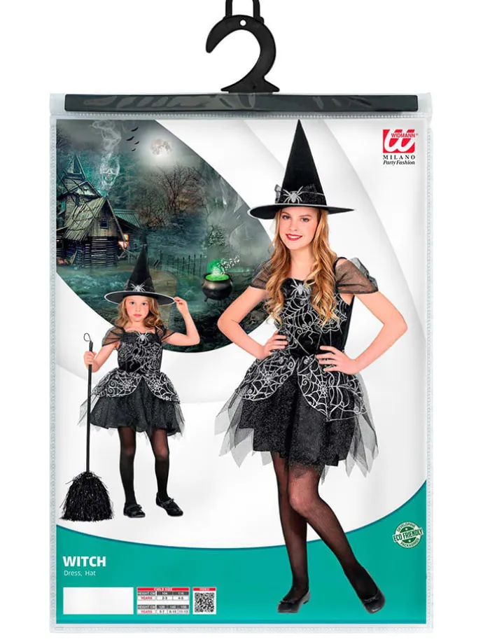2tlg. Kostüm "HEXE" in Schwarz/ Silber