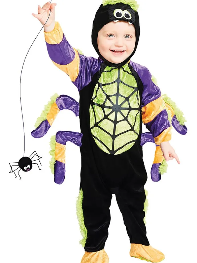 2tlg. Kostüm "Little Spooky Spider" in Schwarz/ Lila/ Gelb