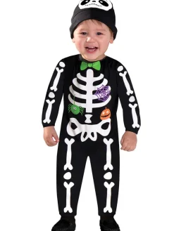 2tlg. Kostüm "Mini Bones" in Schwarz/ Bunt