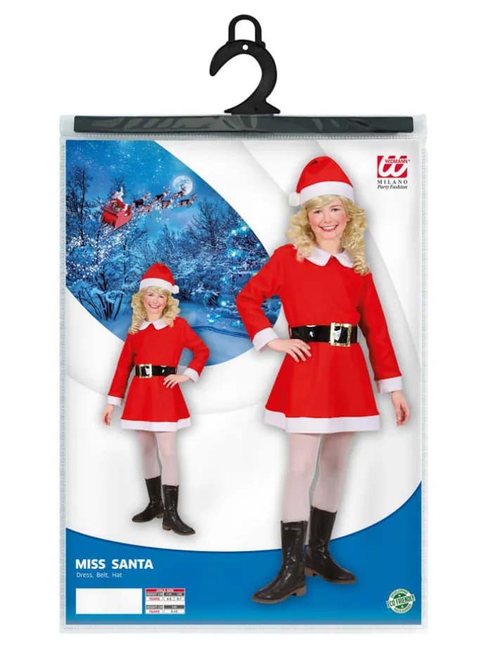 3tlg. Kostüm "Miss Santa" in Rot/ Weiß