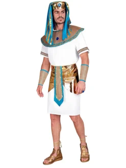 5tlg. Kostüm "Pharaoh" in Weiß/ Gold