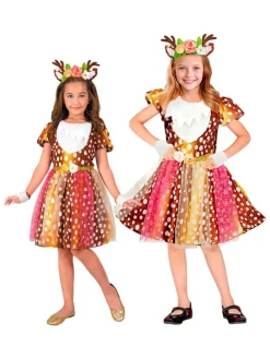 3tlg. Kostüm "Reindeer" in Braun/ Rosa/ Weiß