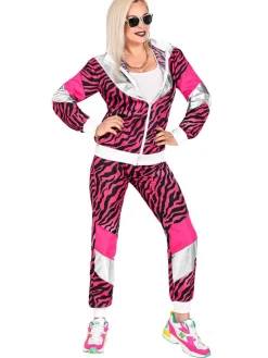 2tlg. Kostüm "80s Pink Tiger" in Pink