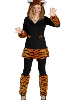 2tlg. Kostüm "Tiger" in Schwarz/ Orange