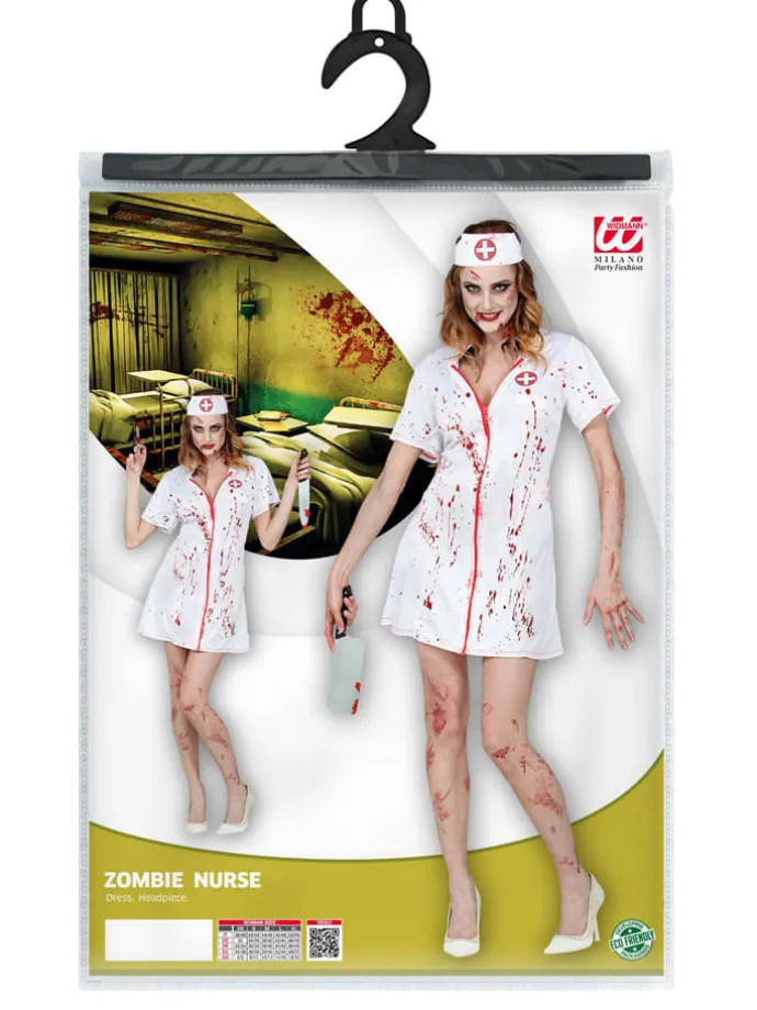 2tlg. Kostüm "ZOMBIE KRANKENSCHWESTER" in Weiß