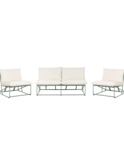 3-tlg Lounge Set PICO in Grün/Beige