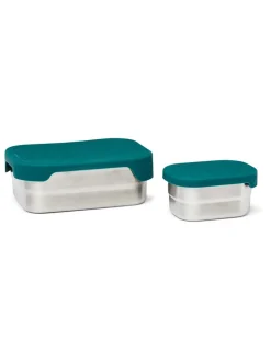 2tlg. Lunchbox-Set in Petrol - (B)17 x (H)6 x (T)12 cm