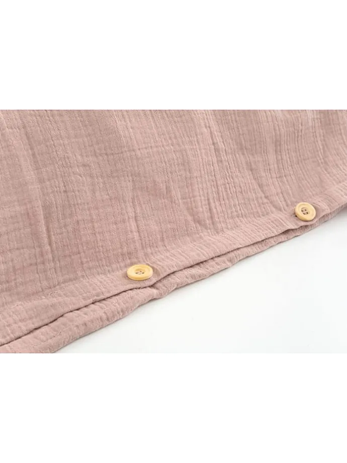 2tlg. Musselin-Bettwäsche-Set in Rosa