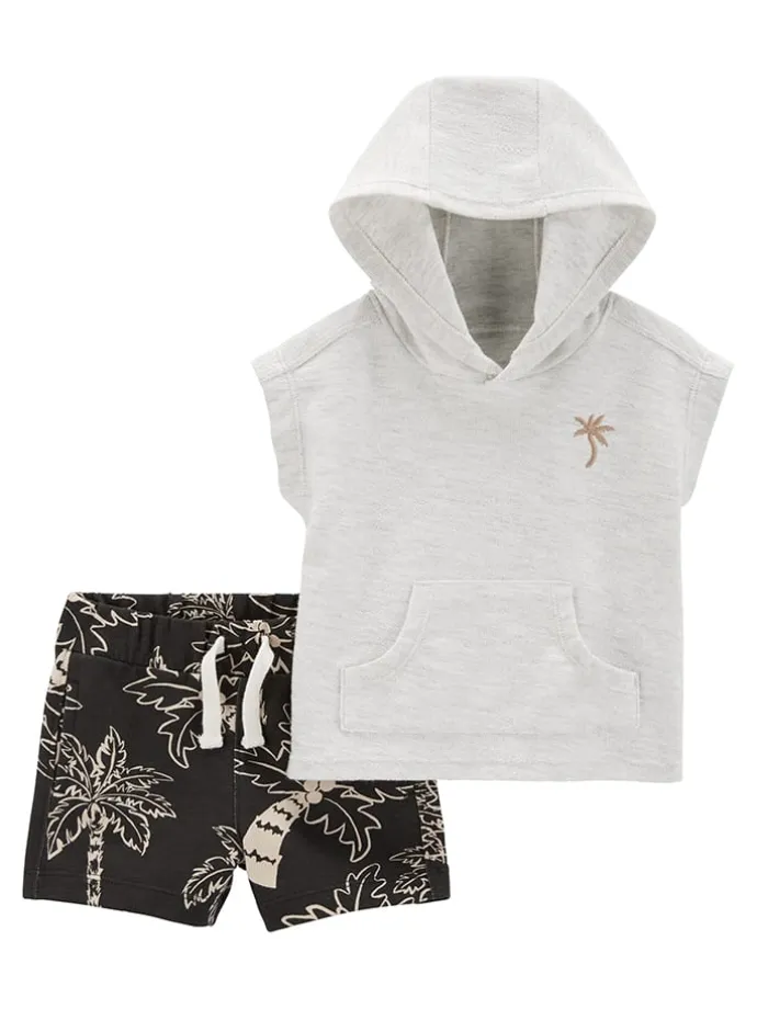 2tlg. Outfit in Grau/ Schwarz