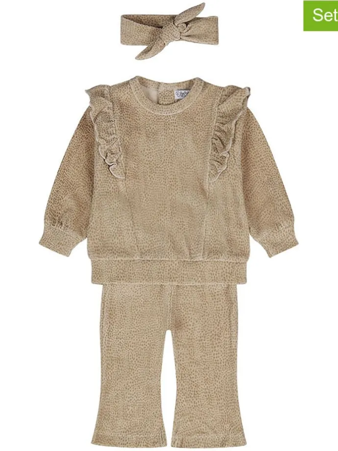 3tlg. Outfit in Hellbraun
