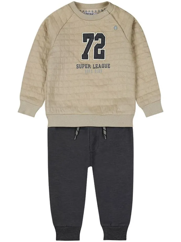 2tlg. Outfit in Hellbraun/ Anthrazit