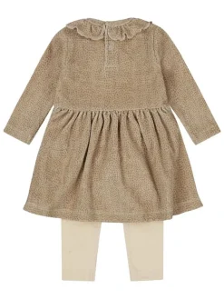 2tlg. Outfit in Hellbraun/ Creme