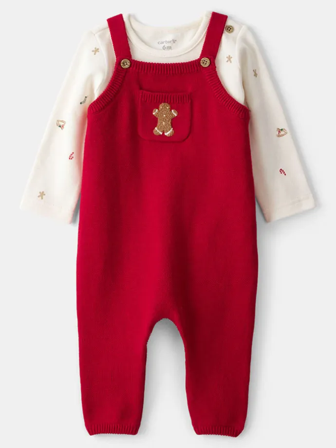 2tlg. Outfit in Rot/ Creme