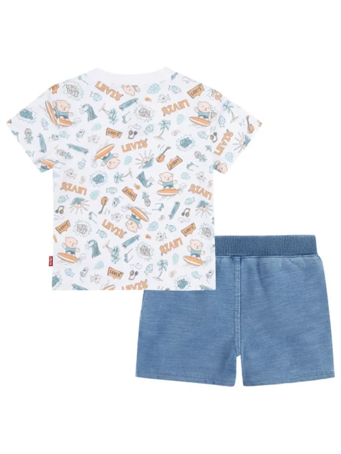 2tlg. Outfit in Weiß/ Bunt