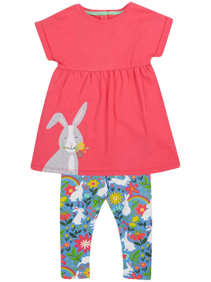 2tlg. Outfit "Iris" in Pink/ Hellblau