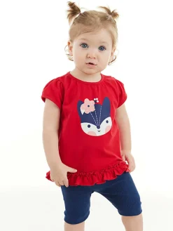 2tlg. Outfit "Red Fox" in Rot/ Dunkelblau