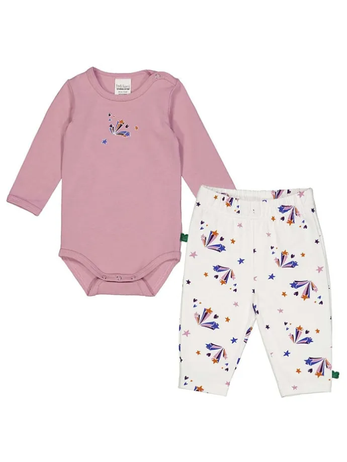 2tlg. Outfit "Tangle" in Rosa/ Weiß
