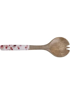 2tlg. Salatbesteck-Set in Braun/ Weiß - (L)33,5 cm