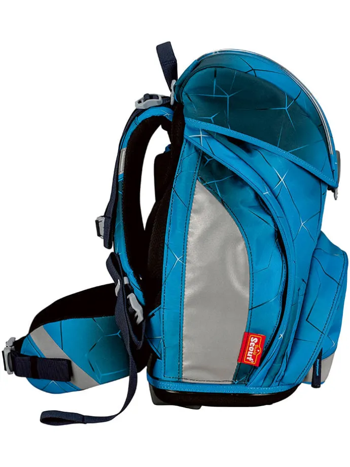 4tlg. Schulranzen-Set "Alpha Set Safety Light - Polar Blue" in Blau