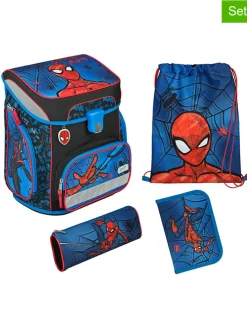 5tlg. Schulranzen-Set "EasyFit Spider-Man" in Blau - 18 l