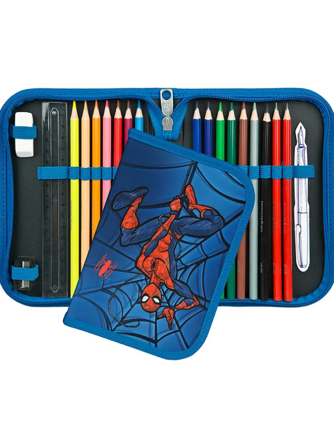 5tlg. Schulranzen-Set "EasyFit Spider-Man" in Blau - 18 l
