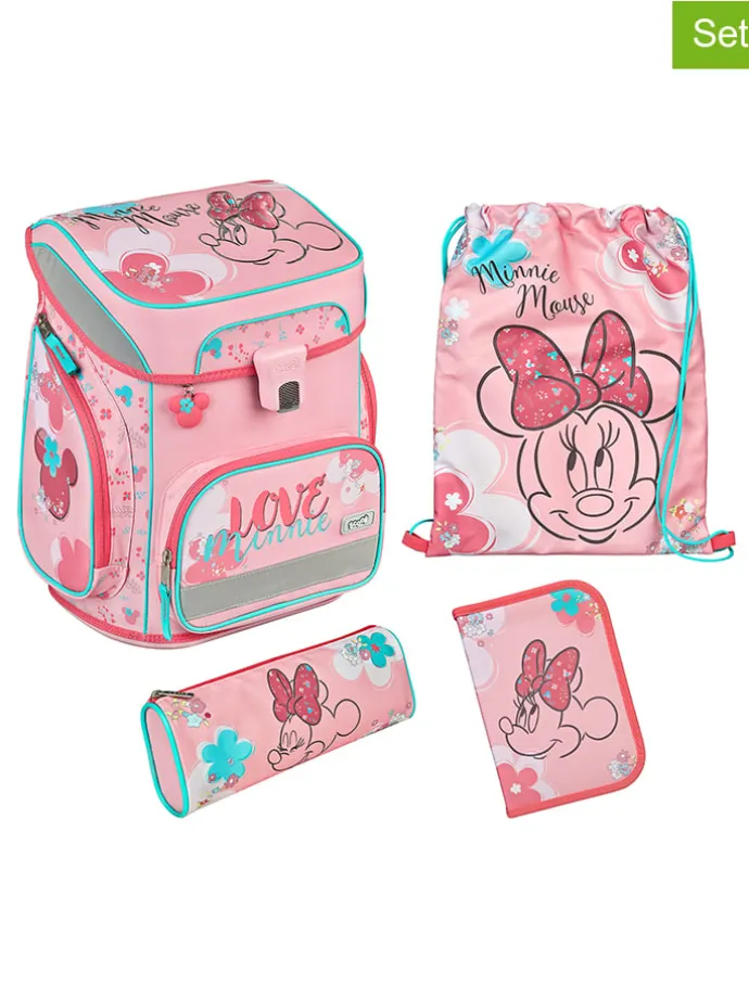 5tlg. Schulranzen-Set "EasyFit Minnie Mouse" in Rosa