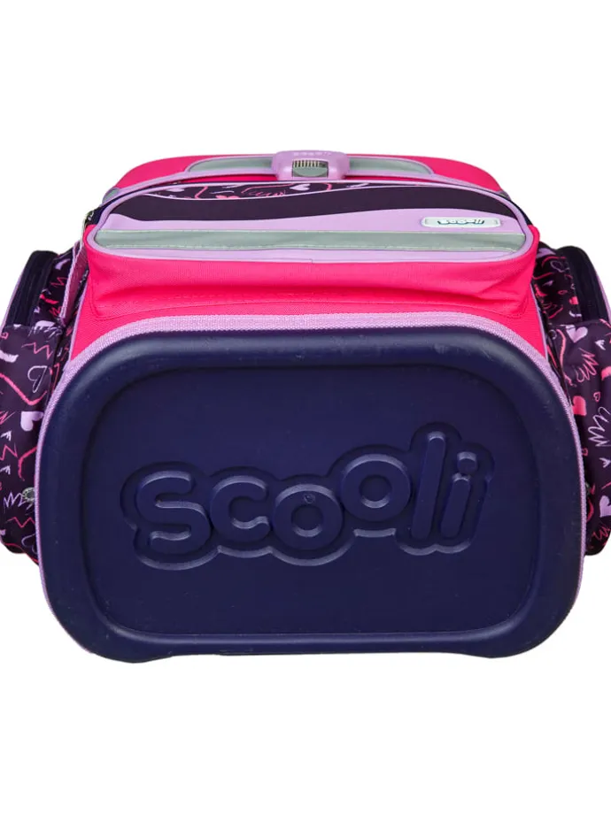5tlg. Schulranzen-Set "EasyFit Glow Edition" in Pink/ Dunkelblau