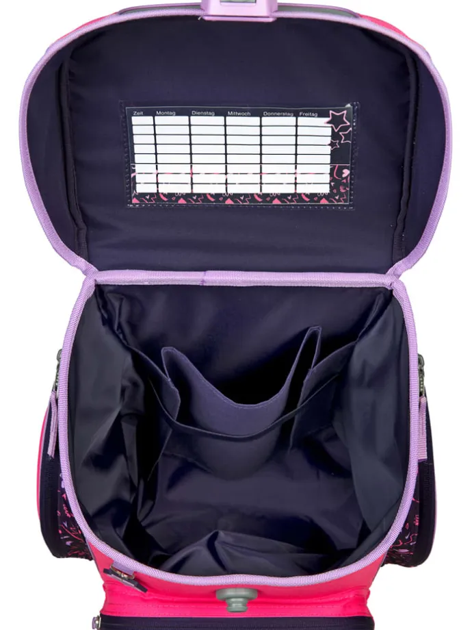 5tlg. Schulranzen-Set "EasyFit Glow Edition" in Pink/ Dunkelblau