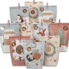 72tlg. Set: Adventskalender "Christmas" in Rosa/ Blau/ Beige
