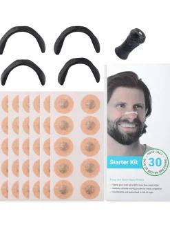 35tlg. Set: Anti-Schnarch-Nasenklammer in Schwarz