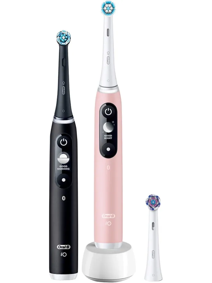 2tlg. Set: Elektr. Zahnbürsten "Oral-B iO Series 6" in Rosa/ Schwarz