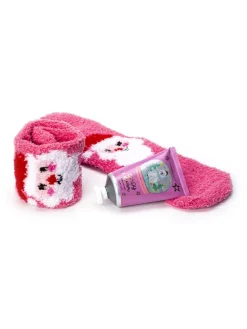 2tlg. Set: Fußcreme mit Socken in Rosa