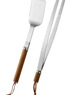 2tlg. Set: Grillzubehör ''Norden'' in Silber/ Braun - (L)44,1 cm