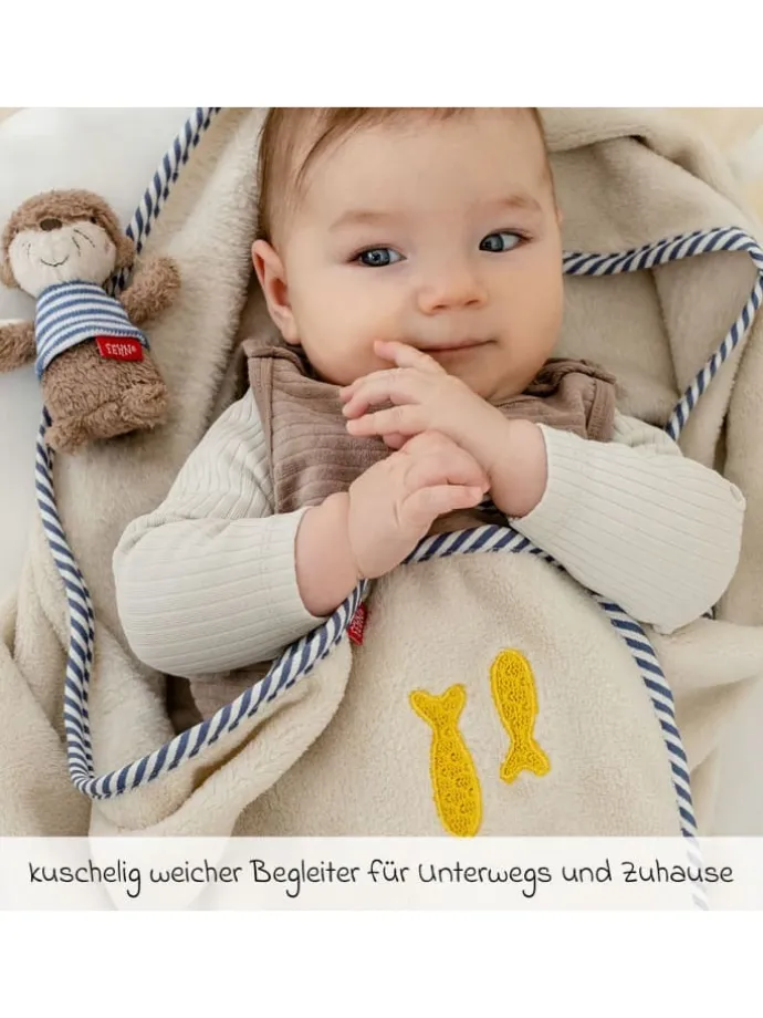 2-tlg. Set Kuscheldecke + Greifling 75 x in bunt