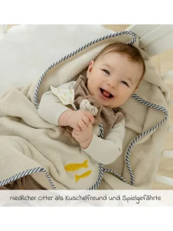 2-tlg. Set Kuscheldecke + Greifling 75 x in bunt