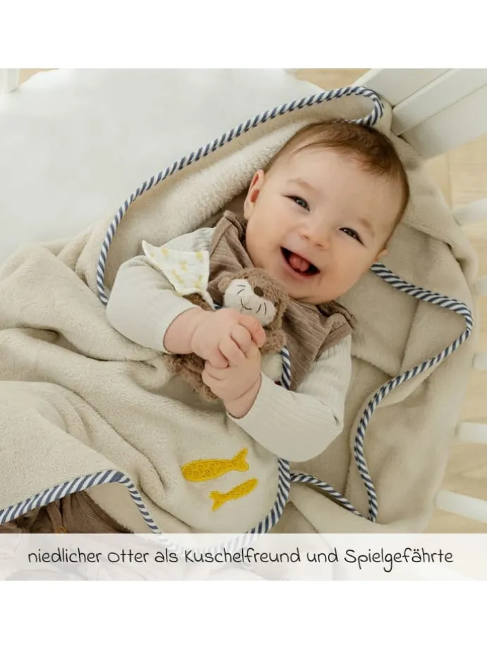 2-tlg. Set Kuscheldecke + Greifling 75 x in bunt