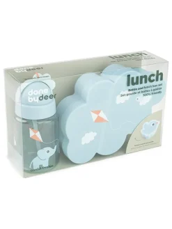 3tlg. Set: Lunchbox & Trinkflasche in Hellblau