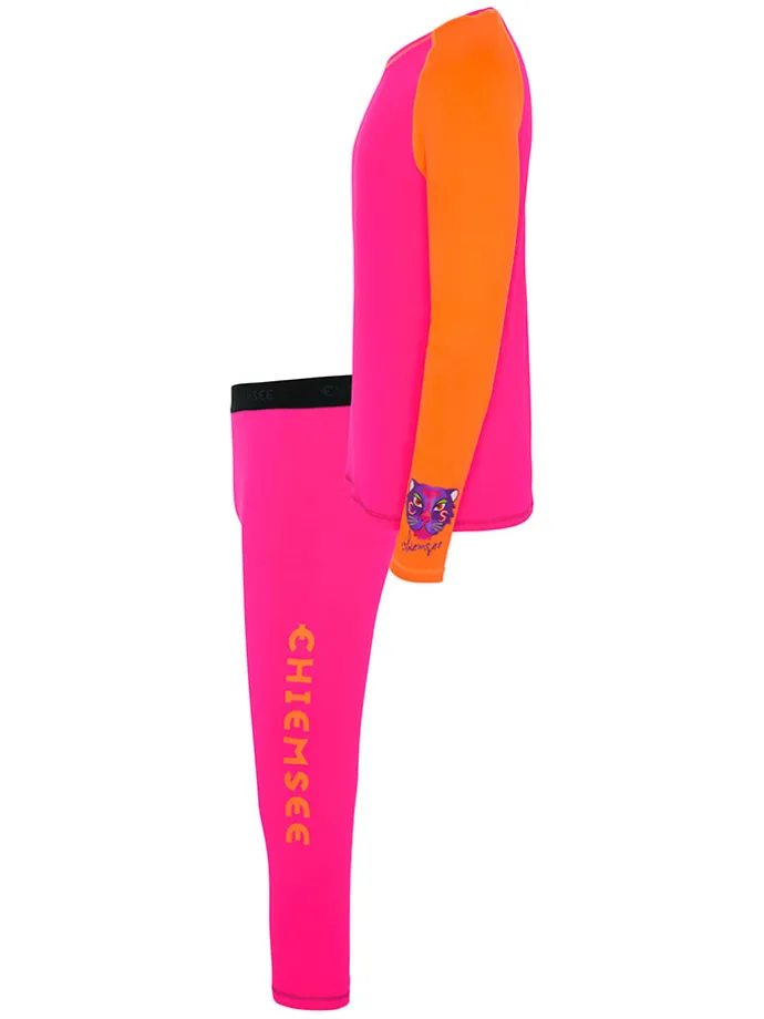 2tlg. Sportwäsche-Set in Pink/ Orange
