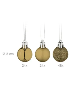 96-tlg. Weihnachtskugeln Set in Gold
