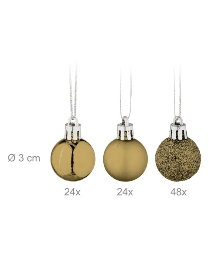 96-tlg. Weihnachtskugeln Set in Gold