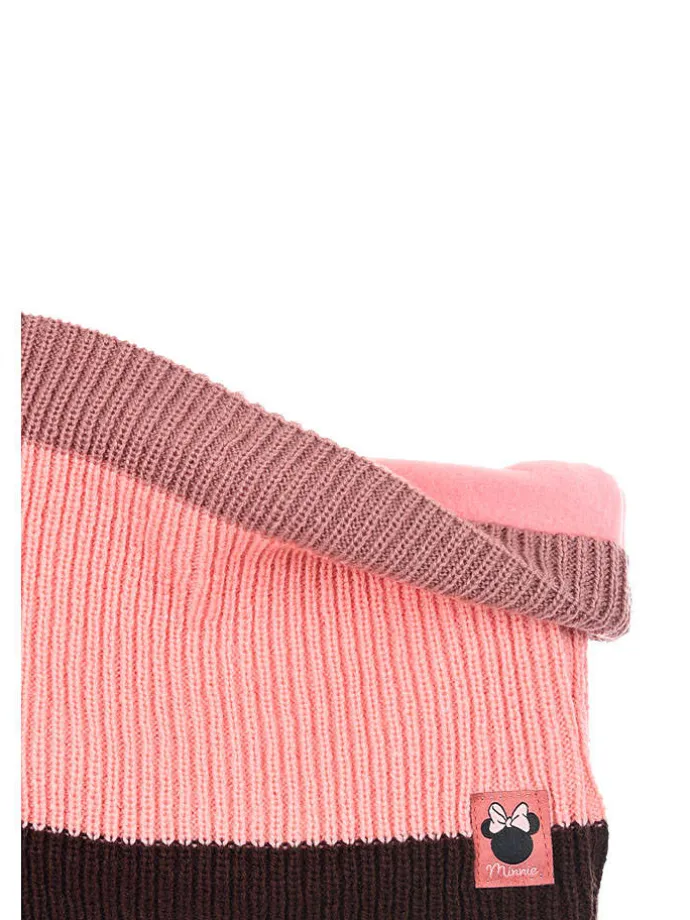 2tlg. Winteraccessoires-Set "Minnie" in Rosa/ Dunkelbraun