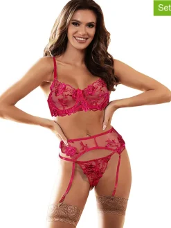 3tlg. Wäsche-Set in Pink