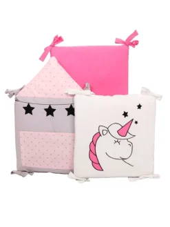 6tlg.-Set: Nestchen "EINHORN" in Rosa - (L) 30 x (B) 30cm
