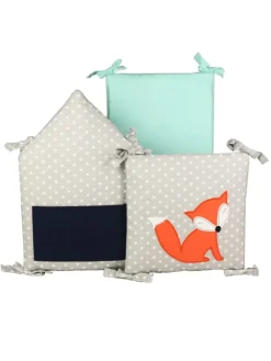 6tlg.-Set: Nestchen "FUCHS & Co." in Grau/Orange - (L) 30 x (B) 30cm