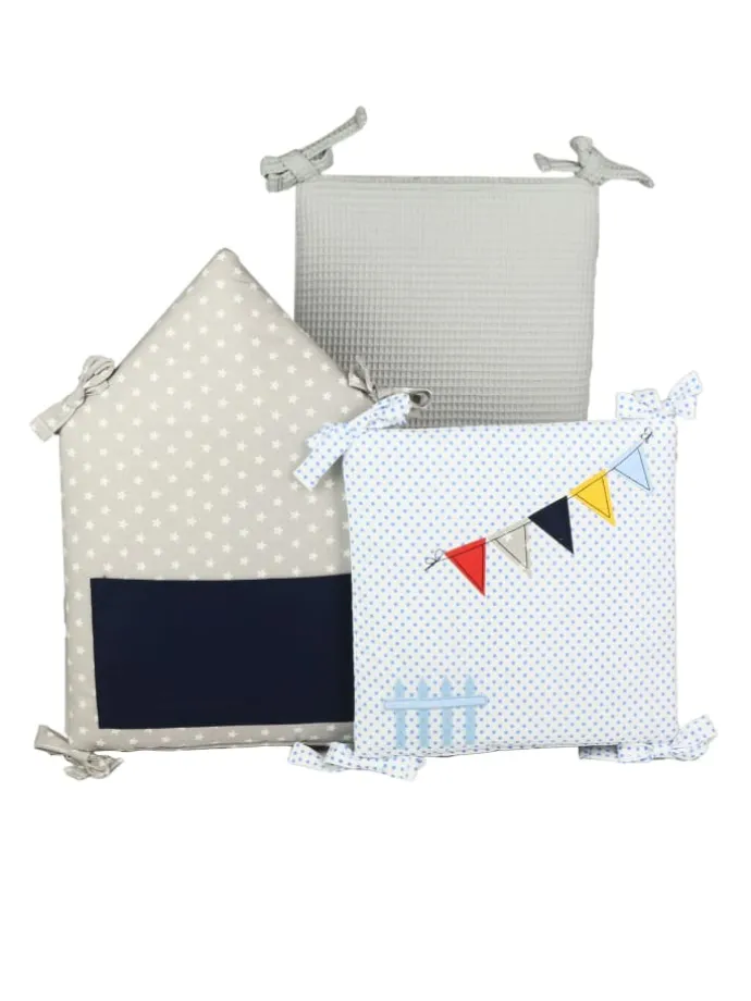 6tlg.-Set: Nestchen "TRAKTOR & Co." in Grau/Gelb - (L) 30 x (B) 30cm