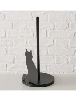 Toilettenpapierhalter "Misu" in Schwarz - (H)31 cm